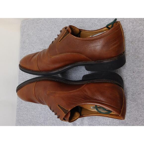 Flag Ltd. Dress Shoes Mens Size 12 Brown Leather Derby Cap Toe Nappa Glove
